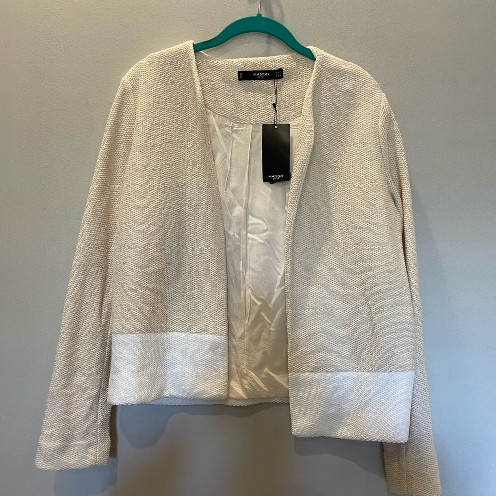 Mango cream thick cardigan size small